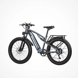 MSHEBK Bike Shengmilo 26 * 3.0”Electric Bicycle, Beach Adult Ebike with 48V / 15AH Removable Lithium Battery / Shimano 7 Speed Hydraulic Disc Brakes(MX05 with two batteries)