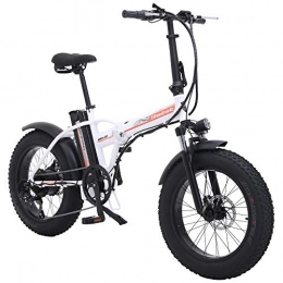 Shengmilo Bike Shengmilo 500W Electric Foldable Bicycle Mountain Snow E-bike Road Cycling, 4 inch Fat Tire, SHIMANO 7 Variable Speed (White)