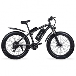 Brogtorl Bike SHENGMILO Adult Folding Electric Bicycle, 26 * 4.0 Fat Tire Electric Bicycle with 1000W Motor 48V 17AH Battery, Commuter or Mountain Bicycle, 7 / 21 Shift Lever Accelerator (Black, 1000W)