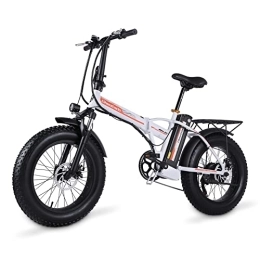Shengmilo Electric Bike Shengmilo Electric bicycle E-bike Power-assisted Bicycle for Adult, Electric bike 20 Inch Fat Tire Mountain Bike, Lockable Suspension Fork MX20 e bike (WHITE) (White)