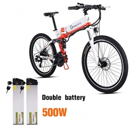 Shengmilo Electric Bike shengmilo Electric Bike Mountain e Bicycle Folding ebike Adults Mens Lithium Battery 500W 20 Inch Shimano 21 Speed Aluminum Frame Hydraulic Disc Brakes M80 (Orange 500W Dual Batteries)