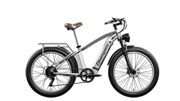 Shengmilo Electric Bike Shengmilo Electric Bike MX03&MX05, Fat Tire Electric Bike For Adults, Electric Mountain Bike with 3 Riding Modes, 48V 15Ah Removable Battery, Hydraulic Disc Brakes (silvery)
