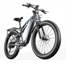 sheng milo Bike Shengmilo electric bikes, 26 inch fat tire electric bike, with 48V17.5AH Samsung battery, aluminum frame, mechanical disc brake, e bikes for men