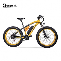 Shengmilo-MX02 Bike Shengmilo-MX02 26inch Fat Tire Electric Bike 1000W / 500W Beach Cruiser Mens Women Mountain e-Bike Pedal Assist 48V 17AH Battery (Yellow (one battery), China 1000W Motor)