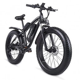 Shengmilo Electric Bike Shengmilo-MX02S 26*4.0inch Fat tire Electric Bicycle, 7-Speed Mountain Bike, Pedal Assist Ebikes, 48V*17ah removable Lithium Battery, Dual Hydraulic Disc Brake, Smart LCD Display (BLACK, One battery)