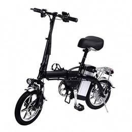 SHENXX Electric Bike SHENXX Dolphin Electric Bike 14 inch Folding Body E-Bike Scooter with 50km, Collapsible Frame, 48V 350W Rear Engine Electric Bicycle, Mechanical Disc Brakes, Black