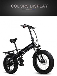 SHIJING Bike SHIJING Folding electric bike 20 inches 4.0snow fat tires 36v li-ion battery power battery 350W variable-speed electric bicycle