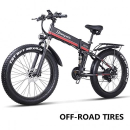 Skyzzie Electric Bike Skyzzie Electric Mountain Bike Folding E-bike 500W Electric Bicycle with Removable 48V 12.8AH Lithium-Ion Battery, 26" Off-Road Wheels Premium Full Suspension and Shimano 21 Speed Gear