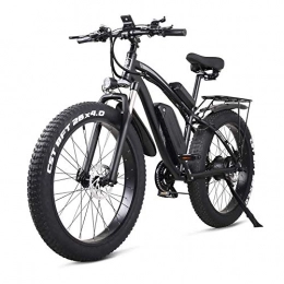 Smisoeq Electric Bike Smisoeq Electric mountain bike, three loop modes, full suspension fork, bike tire 26 * 4.0, 1000w 48V electric mountain bike with a rear seat (Color : Black)