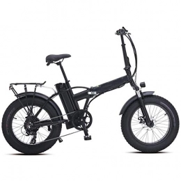 Smisoeq Bike Smisoeq Electric snow bike 500W 20 inch folding mountain bike, with a disc brake and a lithium battery 48V 15AH (Color : Black)