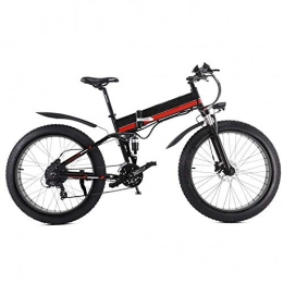 Smisoeq Bike Smisoeq Foldable electric bicycle, the bicycle 26 inches of snow, 12Ah, 21-speed bicycle with an electric rear seat beach mountain (Color : Red)