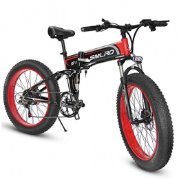 SMLRO Electric Bike SMLRO 26''Folding Electric Bikes for Adults, Electric Mountain Bikes, Aluminum Alloy Fat Tire E-bikes Bicycles All Terrain, 350W / 500W / 1000w 48V 13Ah Removable Lithium-Ion Battery with 3 Riding Modes