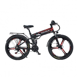  Electric Bike SONGZO 350W Mountain Bike 21 Speed 26 Inch Electric Folding Bike with Dual Suspension and Disc Brake (R3)