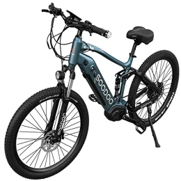 SOODOO 27.5" Electric Mountain Bike for Adult. E-Bike with 250W High-Speed Mid-Drive Motor Built-in 36V-12AH Battery. Shimano TX30-7 Speed. Advanced LCD Display with Cruise Control