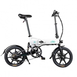 SOULONG Electric Bike SOULONG 7.8Ah 16 Inches Folding Electric Bike, 25km / h Fold E-Bicycle with Battery, 250W Ebike for Adult Load 120kg with 3 Gear Power Boost, White