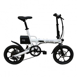 SRXH Bike SRXH Electric Bicycle Folding High Performance Electric Bike Gear 16 Inch Electric Scooter with LED Headlight 250W Foldable Electric Bike with Disc Brake Up to 25km / h White