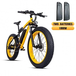 SSQIAN Bike SSQIAN 26" Electric Bike Magnesium Alloy Electric Bicycle All Terrain 48v 1000w 25ah Removable Lithium-Ion Battery Fat Tire Mountain E-Bike For Mens, yellow