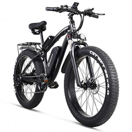 SSQIAN Bike SSQIAN 26 Inch Electric Bike 48v 1000w 17ah Ebike With Removable Lithium Battery 4.0 Fat Tire Electric Mountain Bicycle Snow Bike, Black
