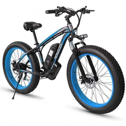 Starsmyy Electric Bike Starsmyy 26Inch Fat Tire E-Bike Electric Bicycles for Adults, 500W Aluminum Alloy All Terrain E-Bike Removable 48V / 15Ah Lithium-Ion Battery Mountain Bike for Outdoor Travel Commute, Blue
