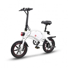 Style wei Bike Style wei 14 Inch Folding Power Assist Electric Bicycle Moped E-bike 40-60 Km Max Range Bike Portable Mini Motorcycles for Men and Women (Color : White)