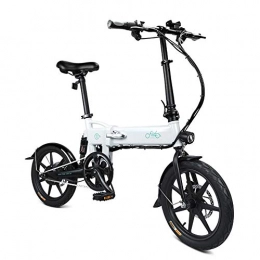 SUNBAOBAO Electric Bike SUNBAOBAO Electric Bicycle, 16 Inch Foldable Light And Foldable Electric Bicycle 250W Brushless Motor 36V 7.8AH, Black And White, White