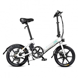 SUQIAOQIAO Bike SUQIAOQIAO Fiido D3S Ebike with Bike Pedals, 250W 7.8Ah Foldable Electric Bike with Front LED Light, Three-speed Shifting Power Assist Adjustable, White