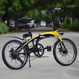 suyanouz Bike Suyanouz Electric Bike Bicycle Mini Folding Electric Bicycle Aluminum Alloy E Bike Lithium Battery City Ebike 20 Inch 48V 250W E Bicycle, 48V 8Ah Yellow