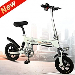 suyanouz Electric Bike suyanouz Mini Portable Folding Electric Vehicle Adult Lithium Battery Electric Bicycle Booster Battery Car Factory Outlets, White
