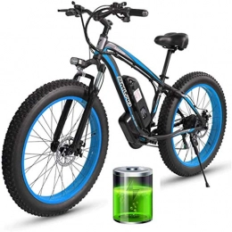SXTR Electric Bike SXTR 26'' Electric Mountain Bike with Removable Large Capacity Lithium-Ion Battery (48V 8Ah 350W 500W 1000W), Electric Bike 21 Speed Gear and three Working Modes (Blue)