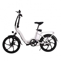 SYCHONG Electric Bike SYCHONG Folding Electric Bike 20", 36V10ah Detachable Lithium Battery with LCD Instrument Panel Front And Rear Disc Brakes LED Highlight Light, White