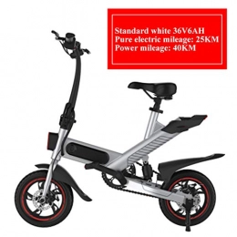 SYCHONG Electric Bike SYCHONG Folding Electric Bike with 36V 6Ah Lithium-Ion Battery, 12 Inch Ebike with 250W Brushless Motor, Silver