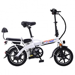 SYCHONG Bike SYCHONG Folding Electric Bike with 48V 10Ah Removable Lithium-Ion Battery, 14 Inch Ebike with 350W Motor And Battery Anti-Theft Lock, White