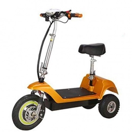 SZPDD Electric Bike SZPDD Foldable Electric Bicycle-3 Wheel E-Bike (Front 12 Inch, Rear 10 Inch) 12A Lithium Battery Mini Portable Fast Folding, gold
