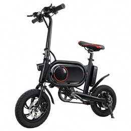SZPDD Electric Bike SZPDD Folding Electric Bicycle - Power Chain Foot Electric Skateboard Portable Bicycle, Black, Battery~5.2Ah
