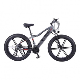 TANCEQI Electric Bike TANCEQI Electric Bike 26 Inches Folding Fat Tire Snow Mountain Bicycle with Super Magnesium Alloy Integrated Wheel, Premium Full Suspension And 27 Speed Gear, Gray