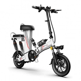 TANCEQI Bike TANCEQI Electric Bikes Folding Smart Bicycle for Adults Cycling Lightweight 350W 48V with 12 Inch Tire & LCD Screen with LED Front Light Easy To Store in Caravan Motor Home Silent Motor E-Bike, White