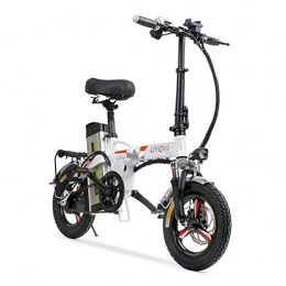 TANCEQI Bike TANCEQI Electric Folding Bike, Foldable Bicycle with LED Front Light And LCD Display, Adjustable Height Portable 3 Driving Modes And Double Disc Brake, White