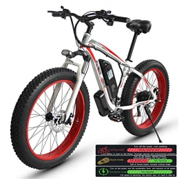 TANCEQI Electric Bike TANCEQI Electric Mountain Bike for Adults, Electric Bike Three Working Modes, 26" Fat Tire MTB 21 Speed Gear Commute / Offroad Electric Bicycle for Men Women, Red