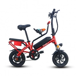 TANCEQI Electric Bike TANCEQI Folding Electric Bike for Adults, Lightweight 12" Electric Bicycle / Commute Ebike with 350W Motor, Electric Bike Adult Foldable Pedal Assist E-Bike, Red