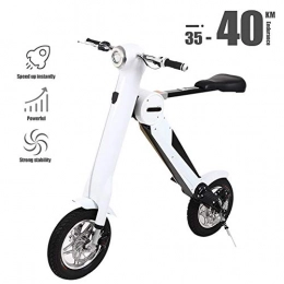 TBDLG Folding Bike Electric Adults, 35-40km Mileage, 36v/8.7AH, 12inch, City Bicycle Max Speed 30Km/h, Disc Brakes and Easy to Store In Caravan