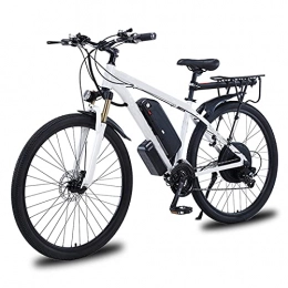 TERLEIA Electric Bike TERLEIA Electric Bike 1000W Motor Double Disc Brakes City Commute Ebike 29" Adults Electric Mountain Bicycle 21 Speed Removable Lithium Battery E-Bike, White, 48V 13Ah