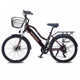 TERLEIA Electric Bike TERLEIA Electric Bike 350W E-Bike Removable Lithium-Ion Battery 26" Women All Terrain Electric Mountain Bike for Outdoor Cycling Travel Work Out Commute Ebike, Brown, 36V 10AH