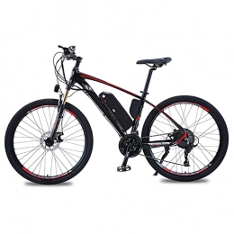 TERLEIA Electric Bike TERLEIA Electric Bike Double Disc Brakes Professional 27 Speed Gears Variable Speed E-Bike 27.5" Electric Mountain Bike for Adults 500W Motor Removable Lithium Battery, Black, 48V 13Ah