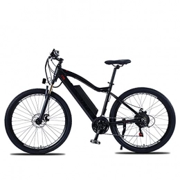 TERLEIA Electric Bike TERLEIA Electric Bike Front And Rear Double Disc Brakes, Lightweight Aluminum Alloy Professional 21 Speed Gears Variable Speed E-Bike 27.5" Electric Mountain Bike for Adults, Black, 48V 500W 10AH