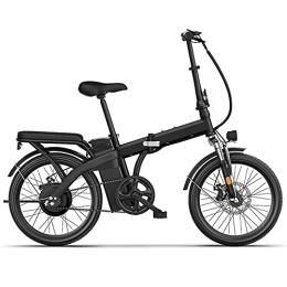 TGHY Electric Bike TGHY 20" Folding Electric Bike 48V 240W Commuter Electric Bicycle for Women Adults Adjustable Height Pedal Assist Removable Lithium Battery Full Suspension Fork with Rear Seat, Black