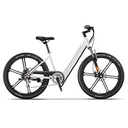 TGHY Electric Bike TGHY Electric City Bike for Adults 26 inch Commuter E-Bike for Women 36V 250W Brushless Motor Pedal Assist Waterproof Removable 10Ah Battery 21-Speed 3 Riding Modes, White