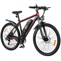 TGHY Electric Bike TGHY Electric Mountain Bike 26" E-MTB Pedal Assist 36V 350W Motor Removable 10Ah Lithium-ion Battery 7 Speed E-Bike for Men Adults Double Disc Brakes Full Suspension Fork, Black