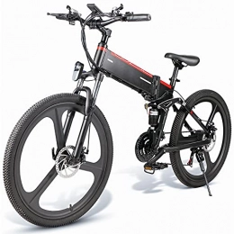 TGHY Electric Bike TGHY Electric Mountain Bike 26" Folding E-Bike 48V 350W Motor Removable 10Ah Battery LCD Display with USB Pedal Assist 21-Speed 35KPH Full Suspension Electric Bicycle, Black
