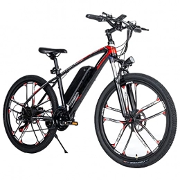 TGHY Electric Bike TGHY Electric Mountain Bike for Adult 26" E-Bike with Pedal Assist 48V 350W Motor Removable 8Ah Lithium Battery 21-Speed Dual Disc Brake Full Suspension Fork Electric Bicycle, Black