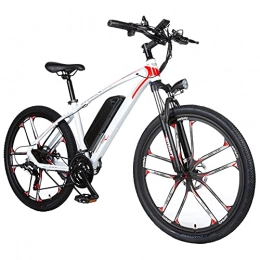 TGHY Electric Bike TGHY Electric Mountain Bike for Adult 26" E-Bike with Pedal Assist 48V 350W Motor Removable 8Ah Lithium Battery 21-Speed Dual Disc Brake Full Suspension Fork Electric Bicycle, White